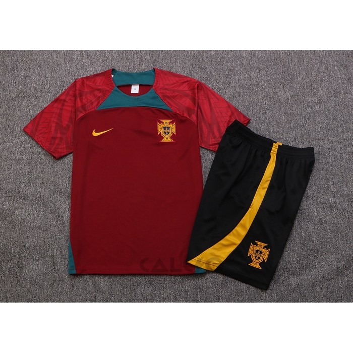 Tuta da Track Portogallo Manica Corta 2022-2023 Rosso - Pantaloncini